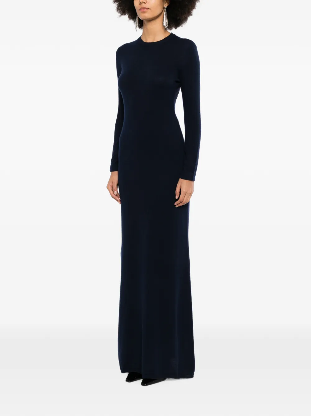 TOM FORD Gebreide jurk met doorzichtige rug Blauw