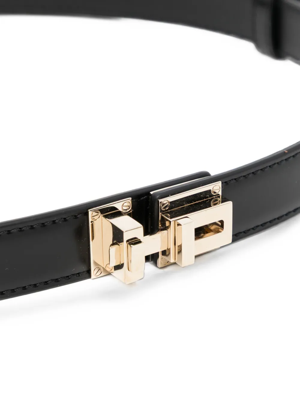 TOM FORD Spazzolato leren riem met T-sluiting Zwart
