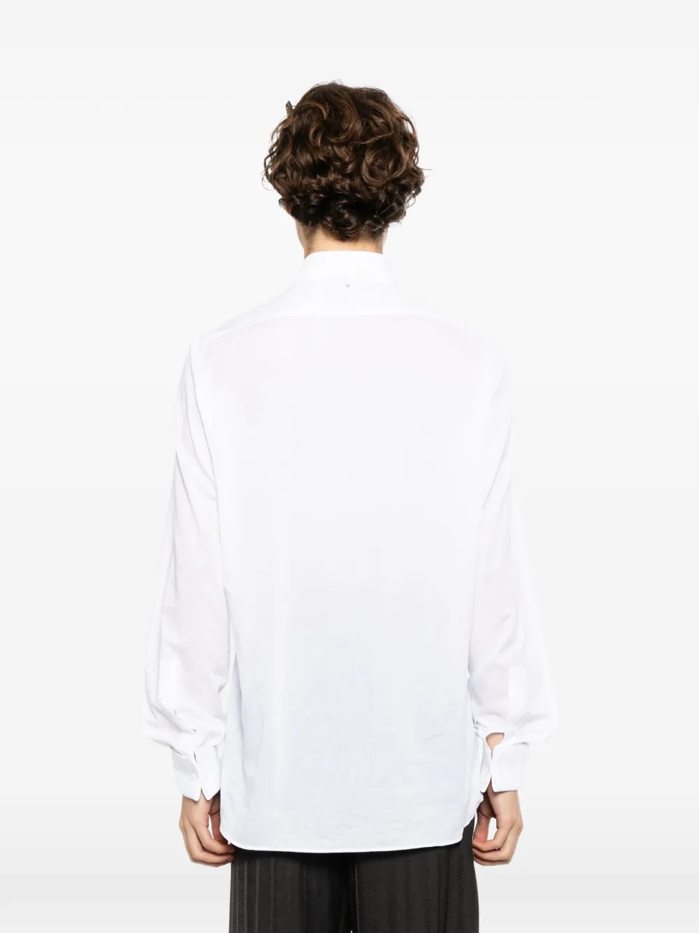 TOM FORD Overhemd met band-kraag en slabbetje Wit