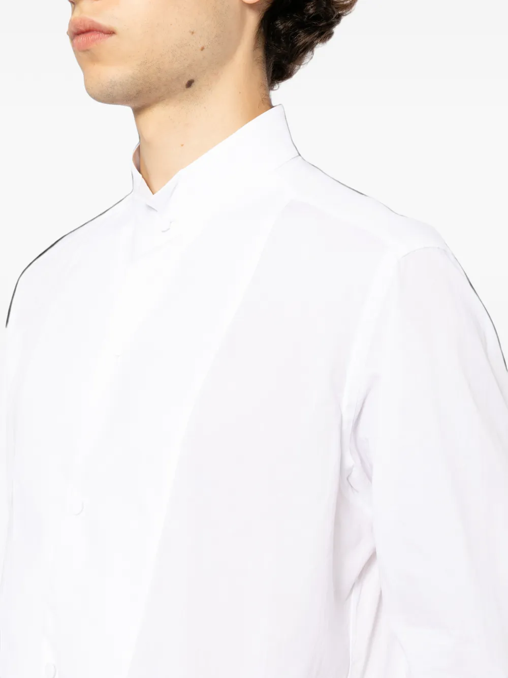 TOM FORD Overhemd met band-kraag en slabbetje Wit
