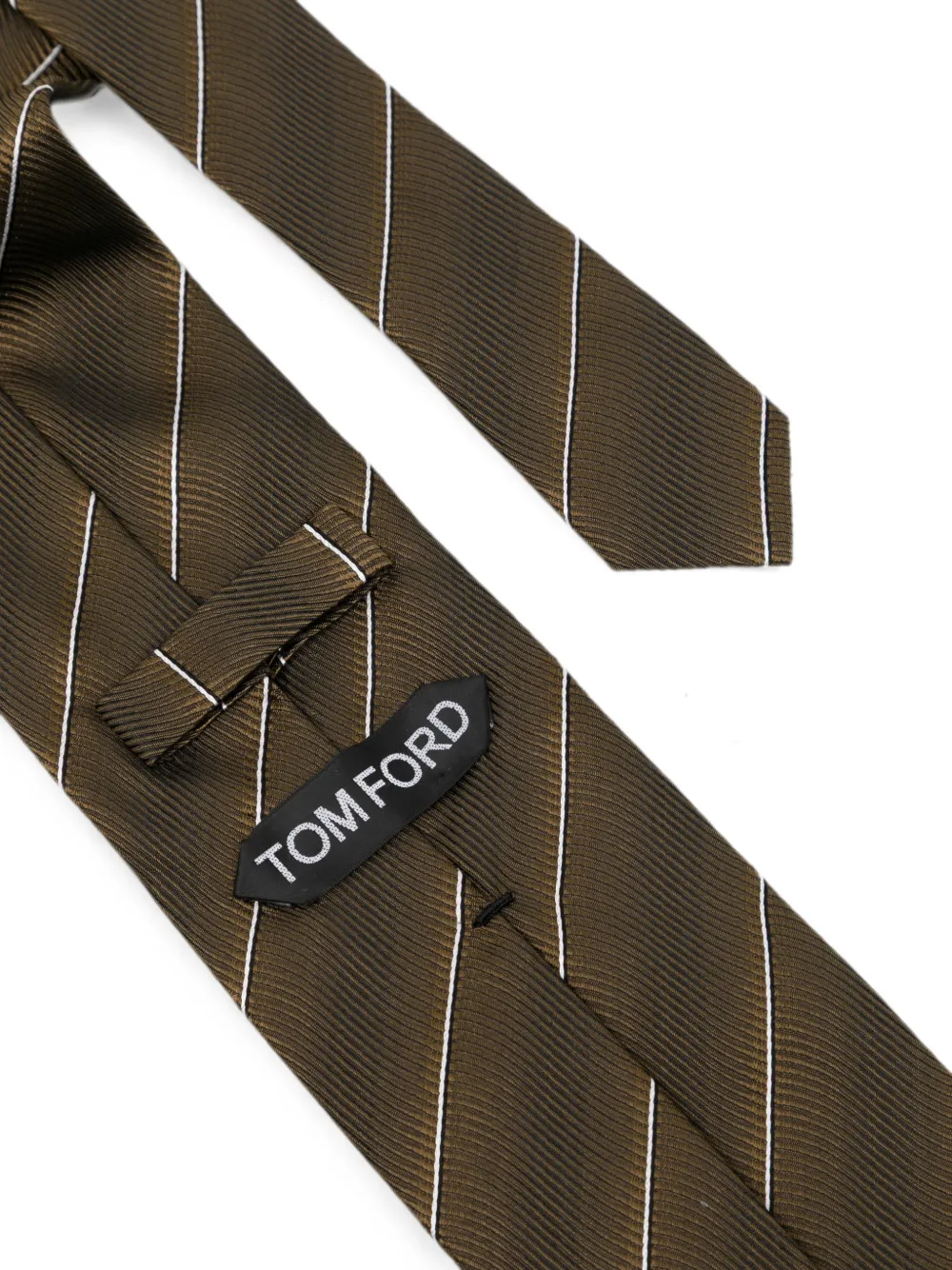 TOM FORD Gestreepte stropdas Bruin