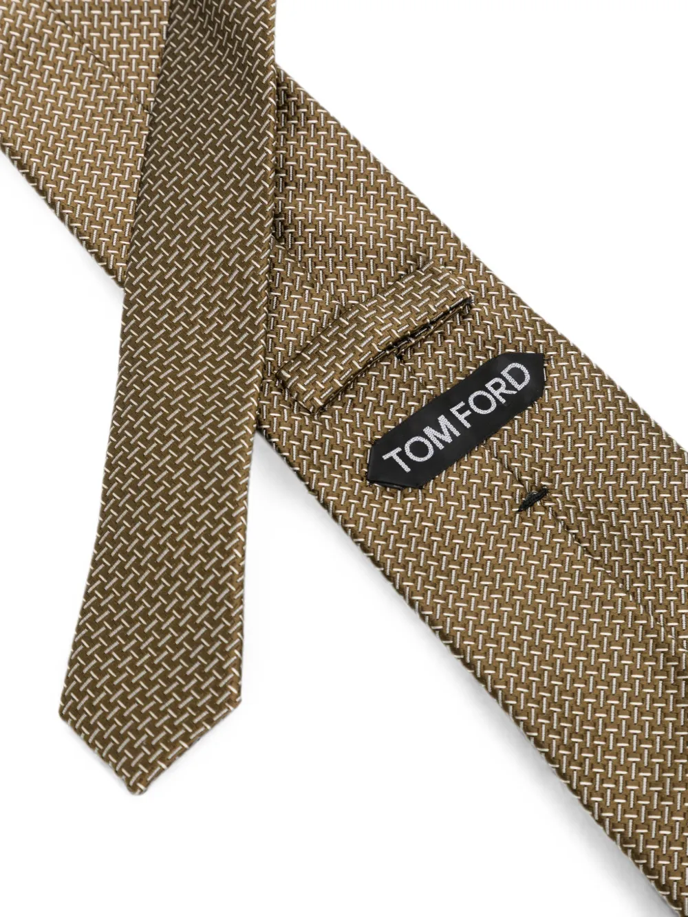 TOM FORD Stropdas met geometrisch patroon Bruin
