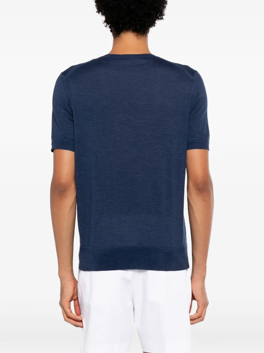 TOM FORD Fijngebreid T-shirt met korte mouwen Blauw