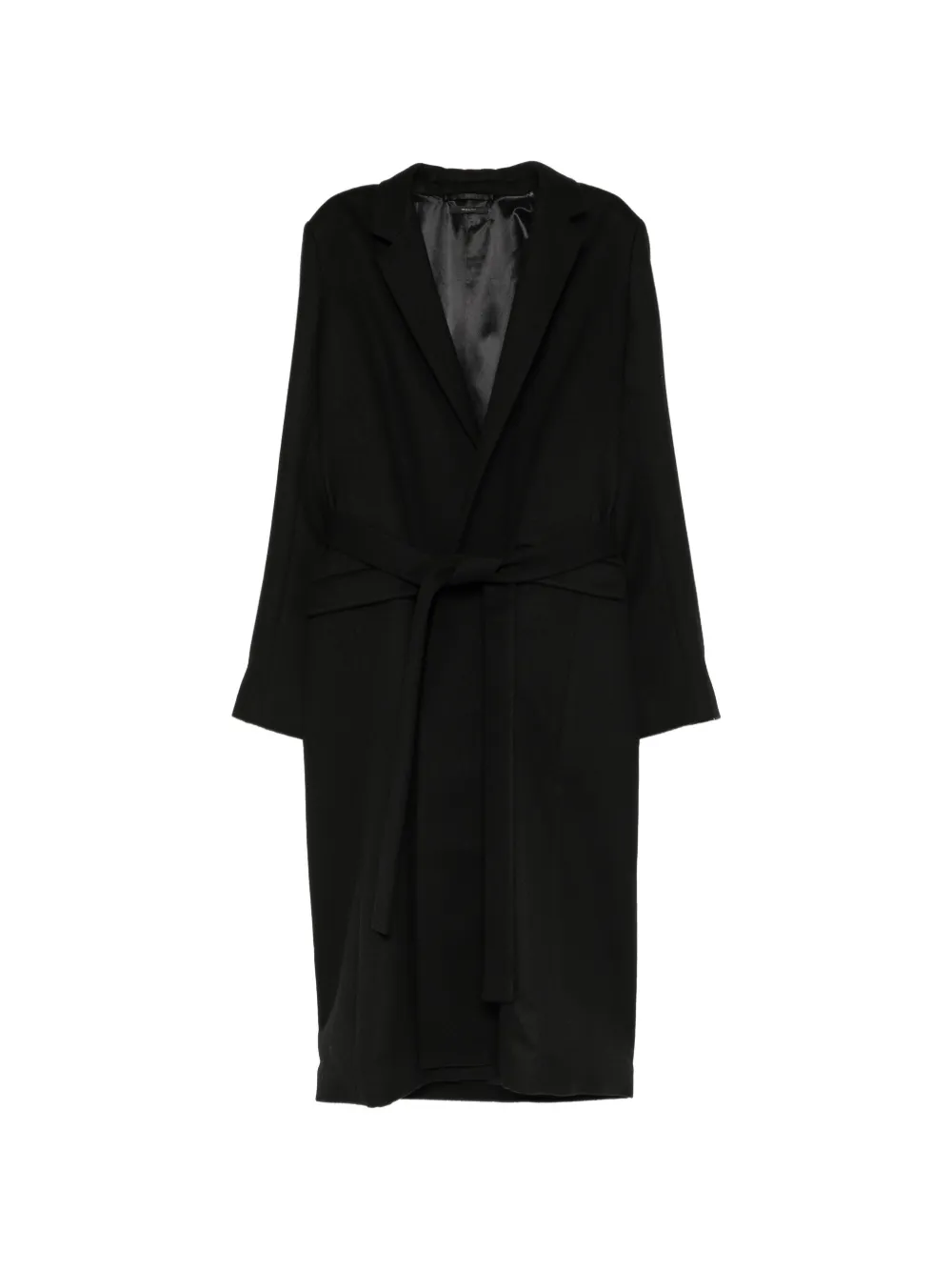 TOM FORD belted pinstripe-detail coat - Nero