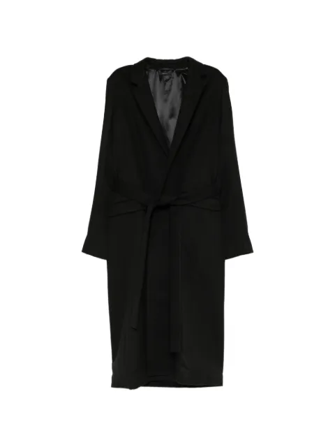 TOM FORD belted pinstripe-detail coat