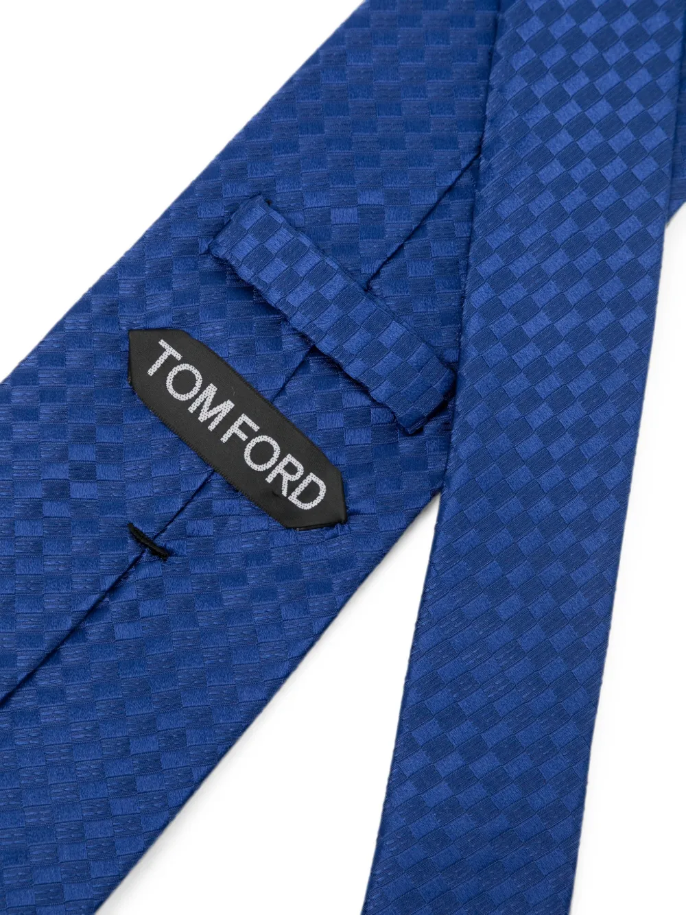 TOM FORD Satijnen stropdas met netpatroon Blauw