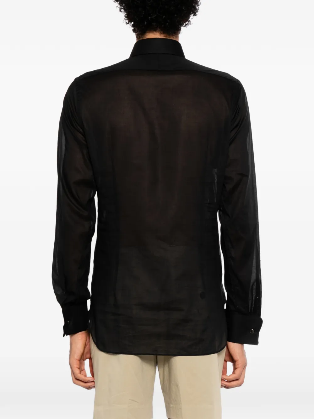 TOM FORD Overhemd met plooien Zwart