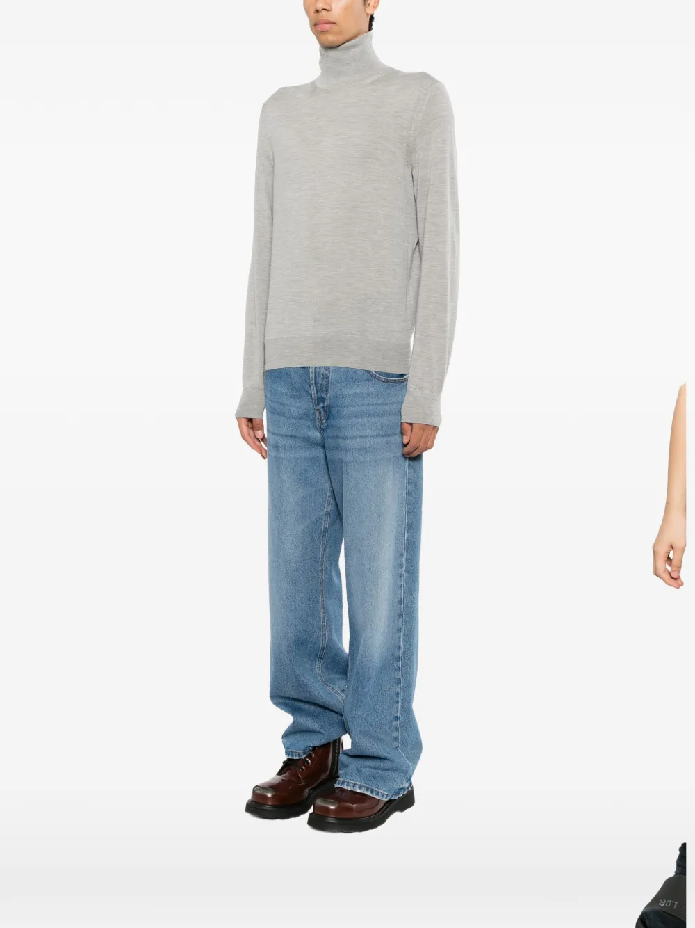 TOM FORD fine gauge roll neck jumper Grijs