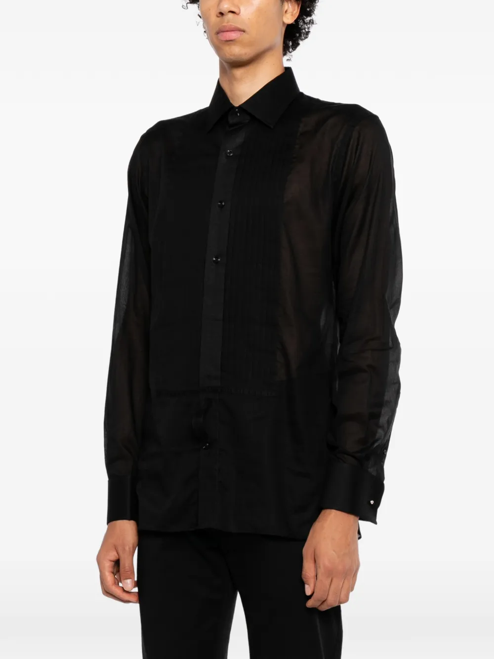 TOM FORD pleated evening shirt Zwart