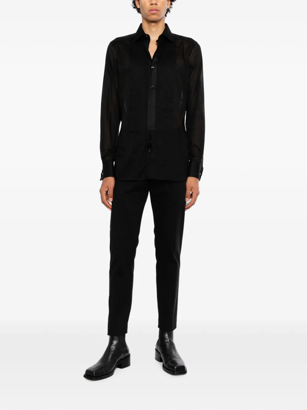 TOM FORD pleated evening shirt Zwart