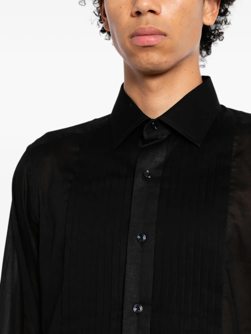 TOM FORD pleated evening shirt Zwart