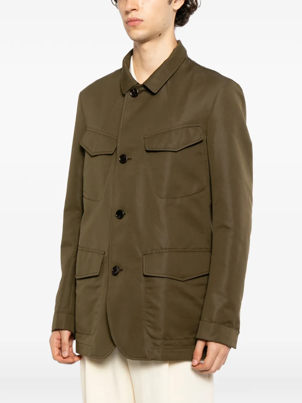 TOM FORD Legerjack met enkele rij knopen Groen