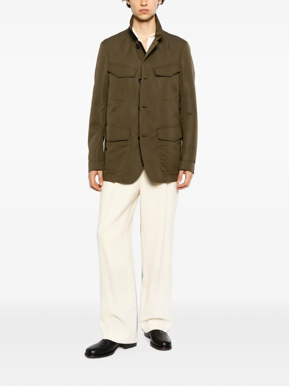 TOM FORD Legerjack met enkele rij knopen Groen