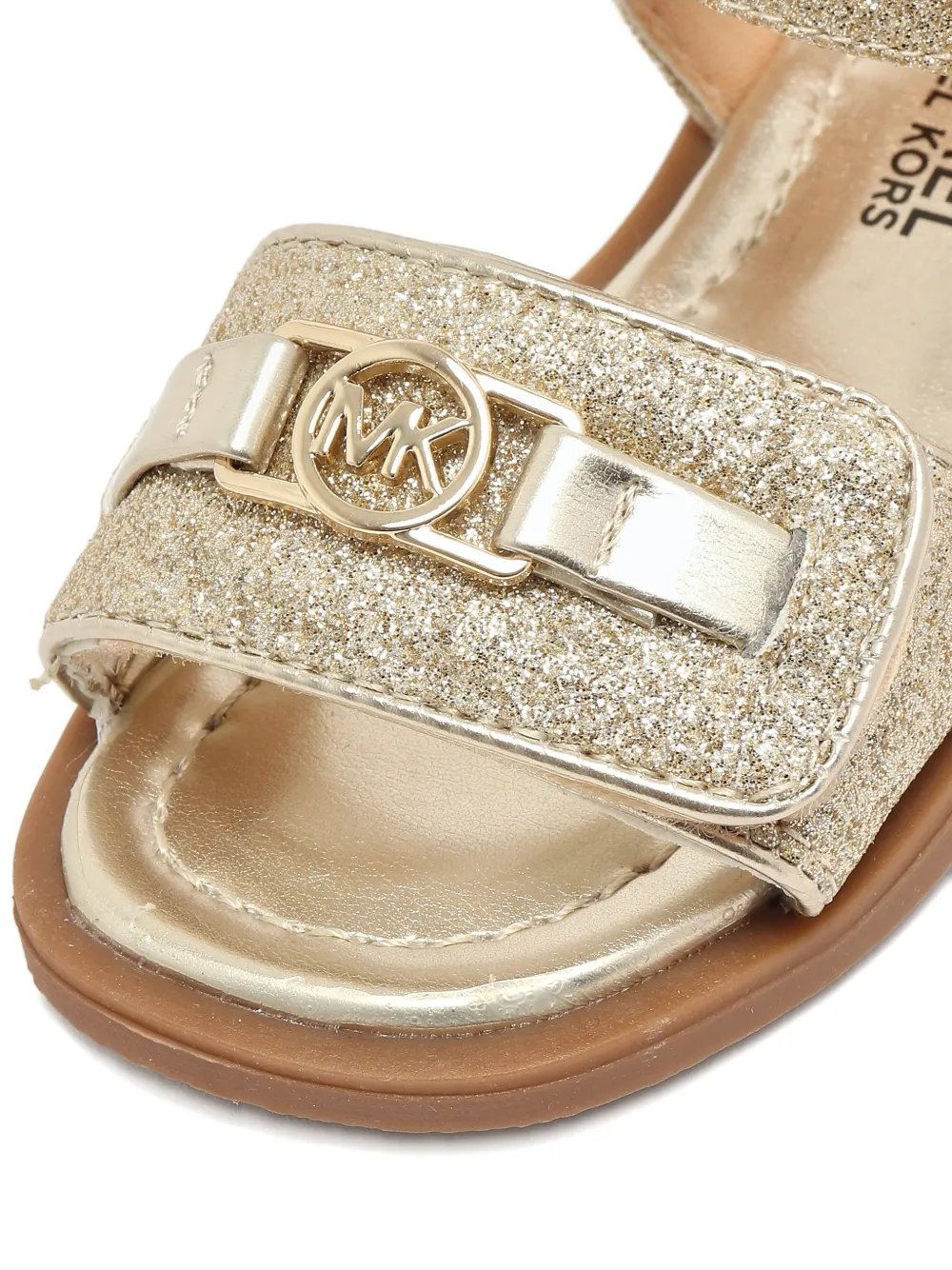 Michael Kors Kids glitter-effect touch-strap sandals Goud
