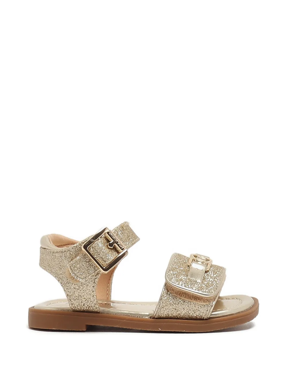Michael Kors Kids glitter-effect touch-strap sandals - Oro
