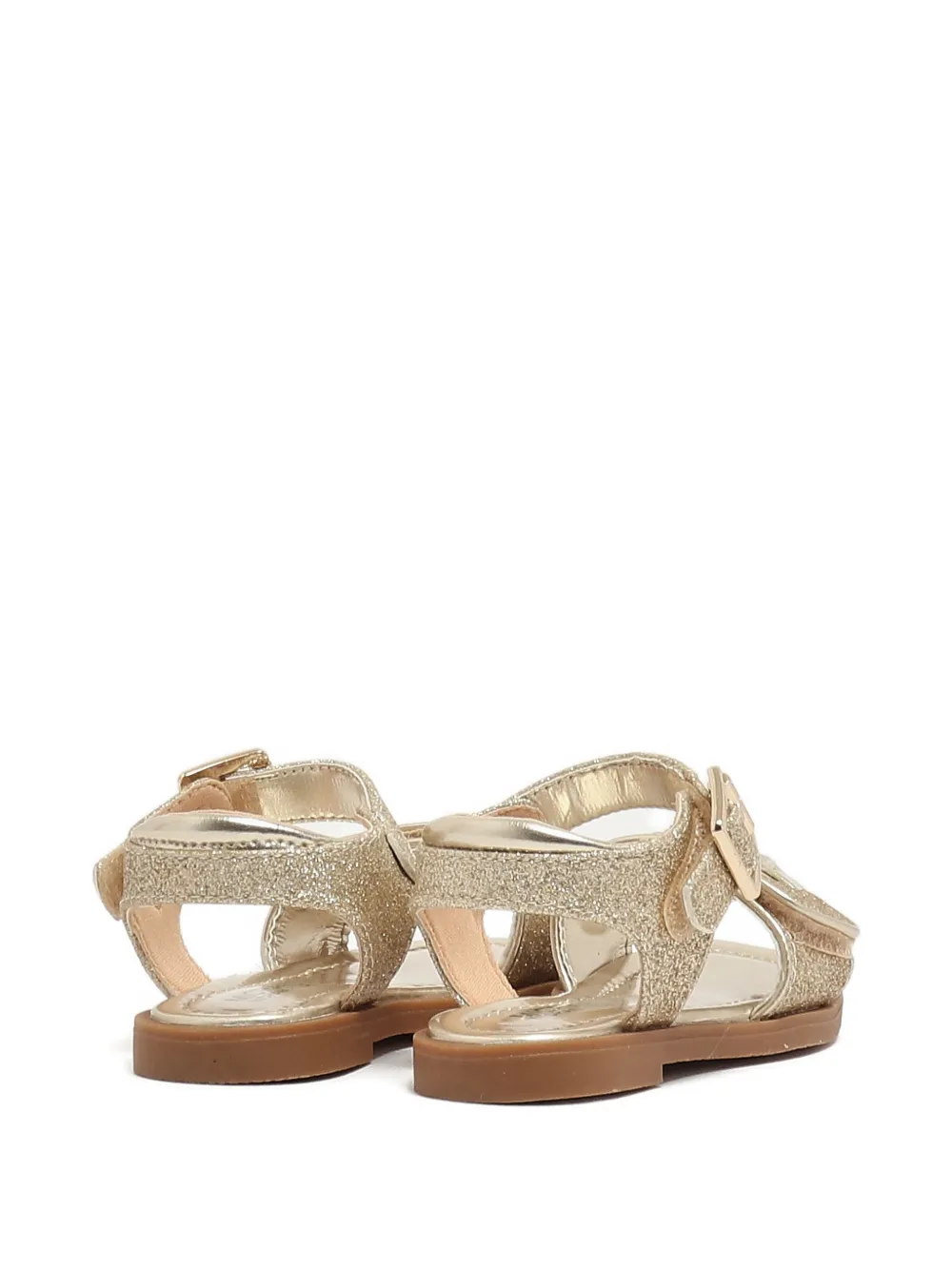 Michael Kors Kids glitter-effect touch-strap sandals Goud