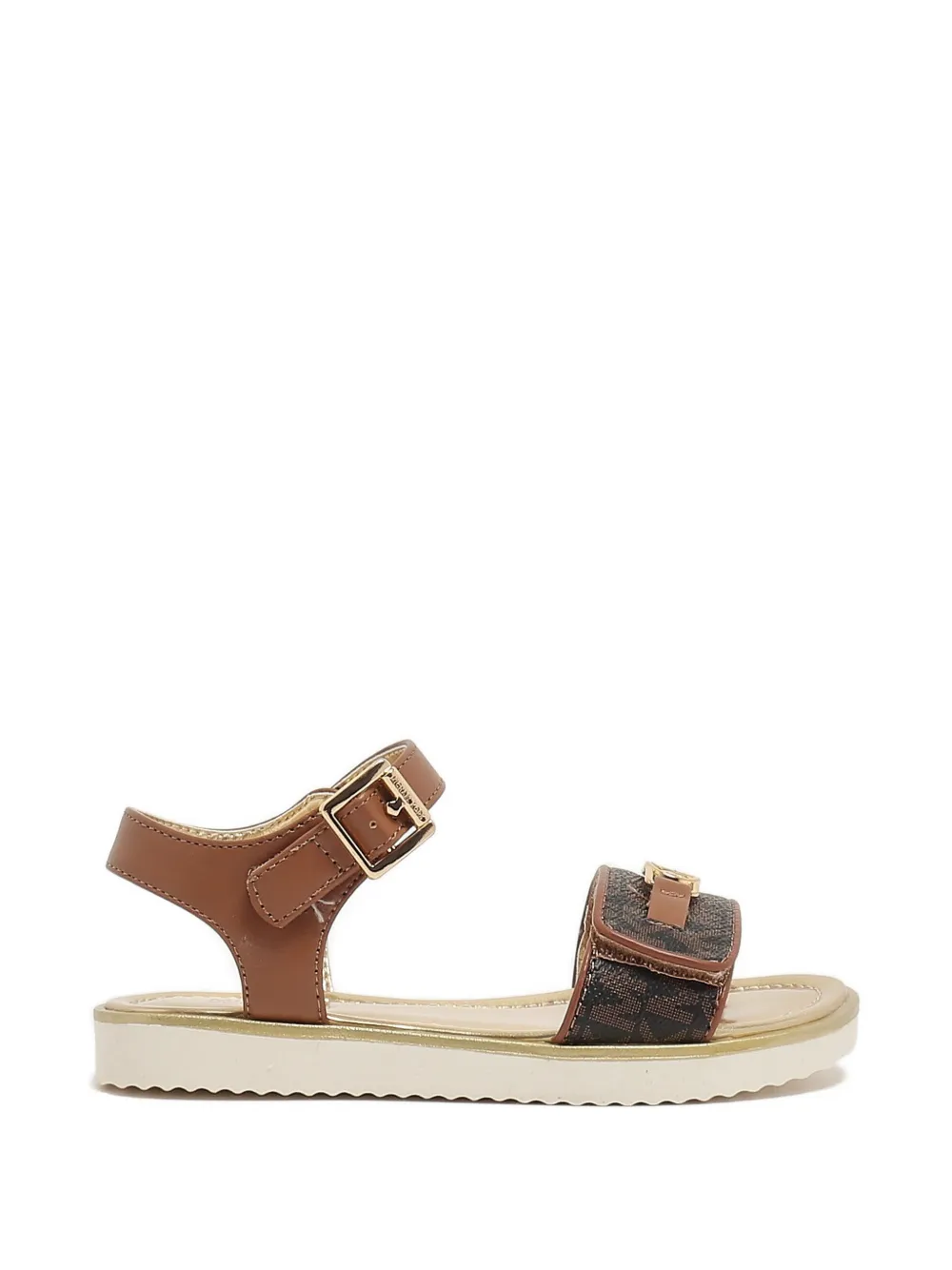 Michael Kors Kids monogram-print logo-plaque sandals - Brown