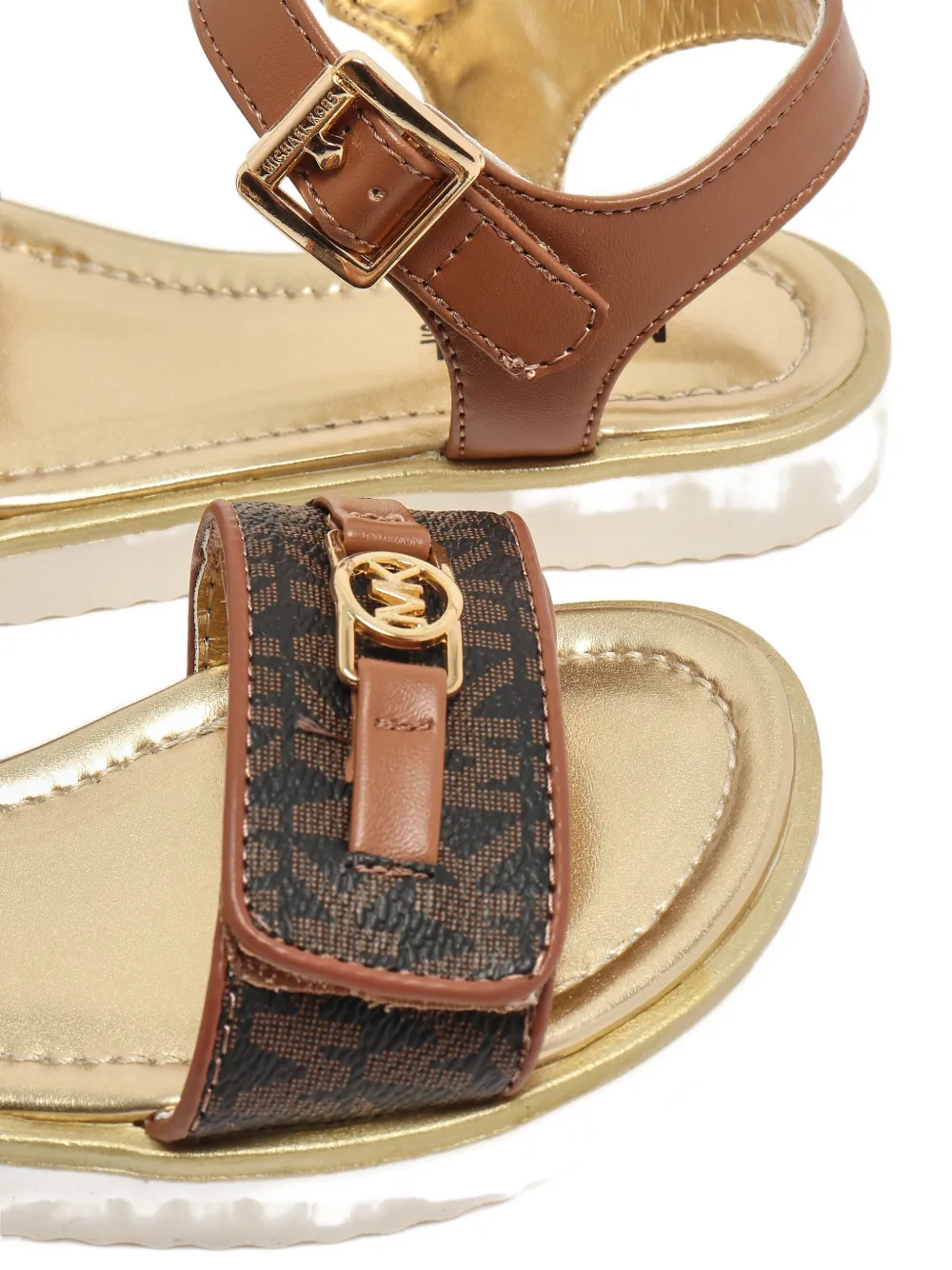 Michael Kors Kids monogram-print logo-plaque sandals Bruin