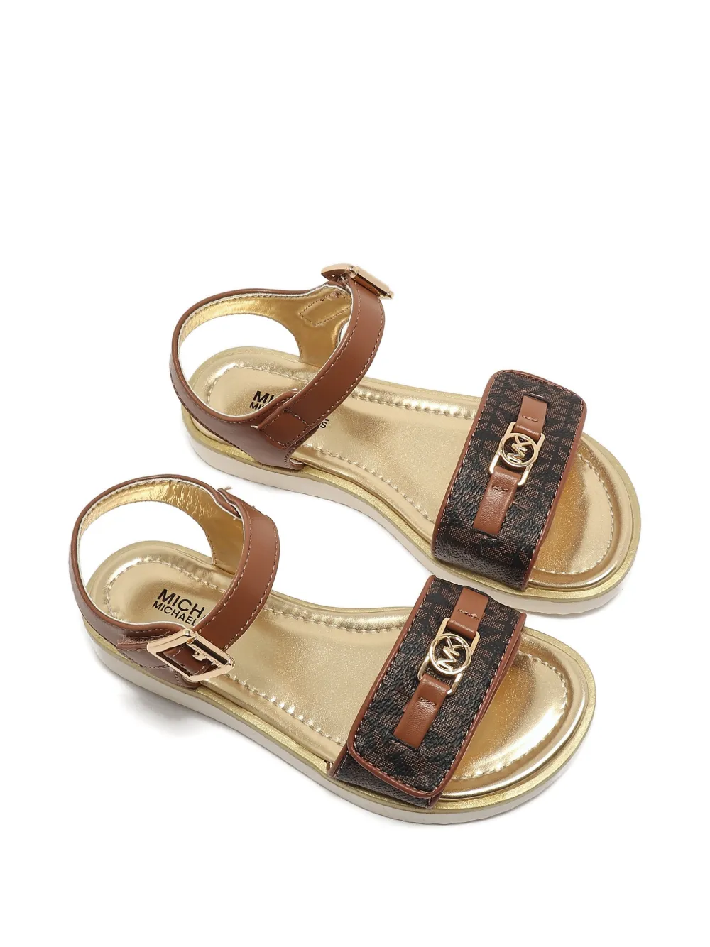 Michael Kors Kids monogram-print logo-plaque sandals Bruin