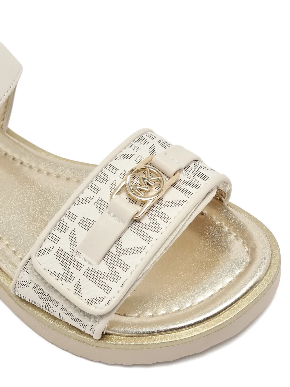 Michael Kors Kids monogram-print touch-strap sandals Beige