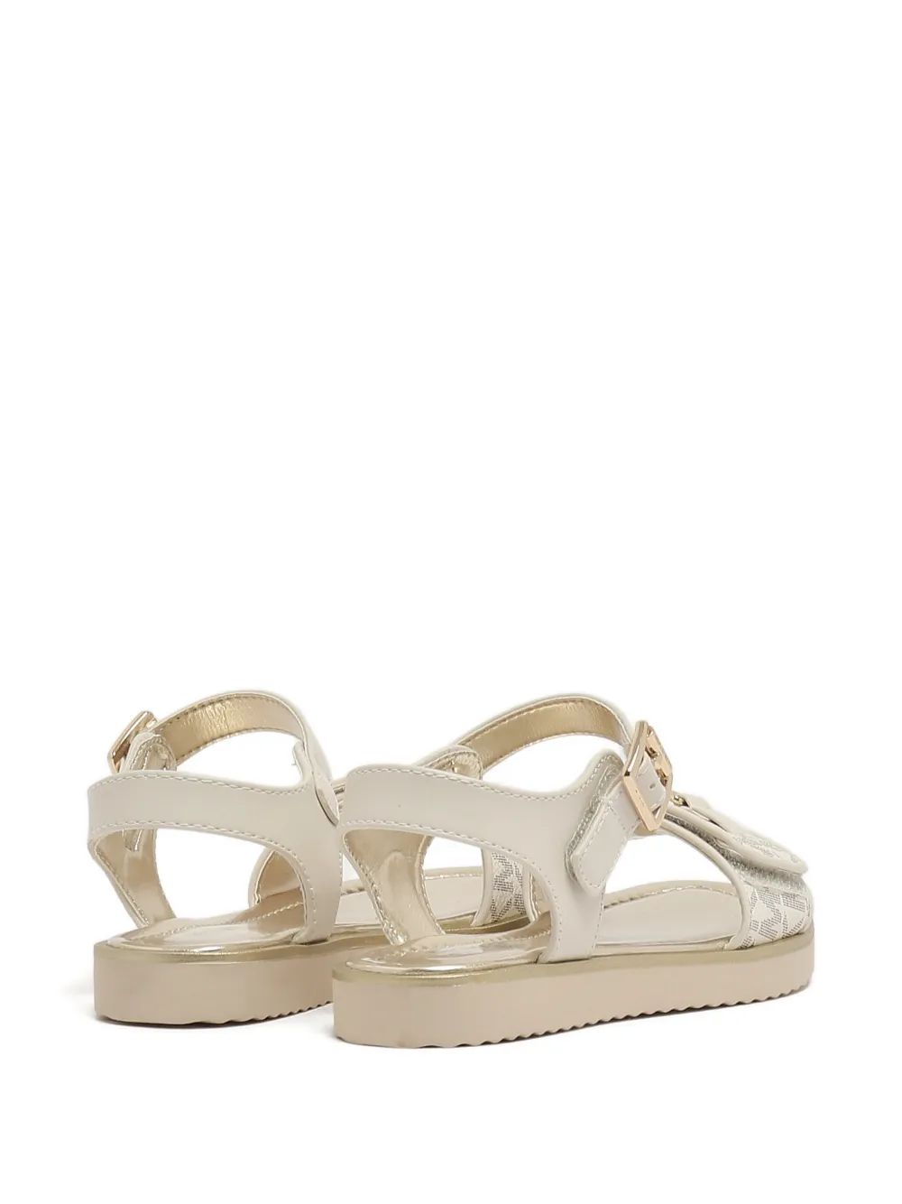 Michael Kors Kids monogram-print touch-strap sandals Beige