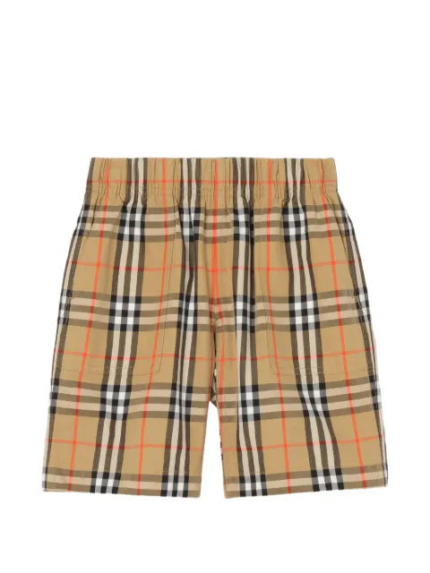 Burberry Kids Check cotton cargo shorts