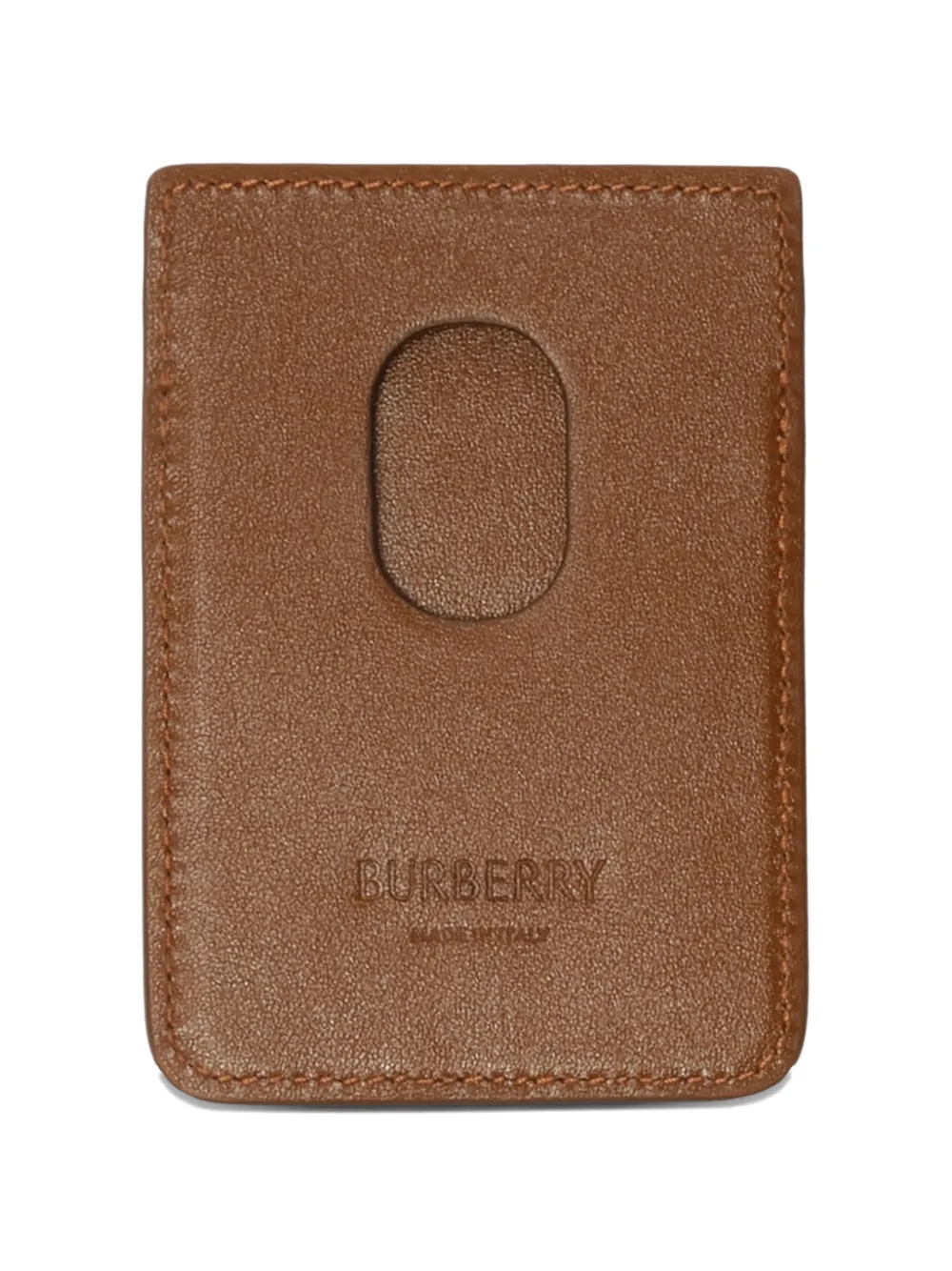 Burberry pop-check magnetic card case - Marrone