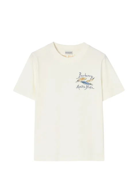 Burberry playera con plumas estampadas