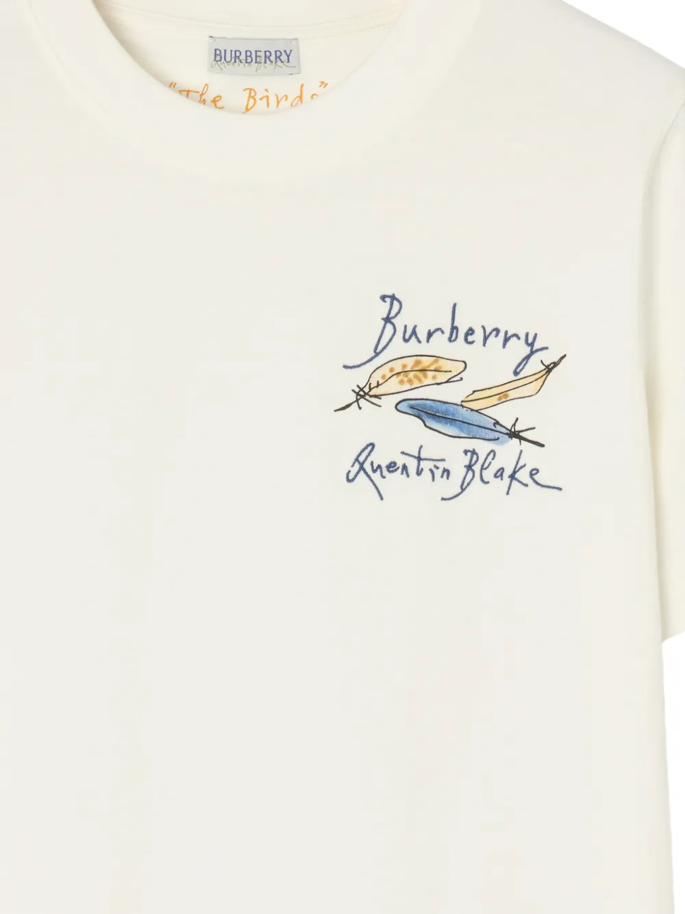 Burberry T-shirt met verenprint Beige