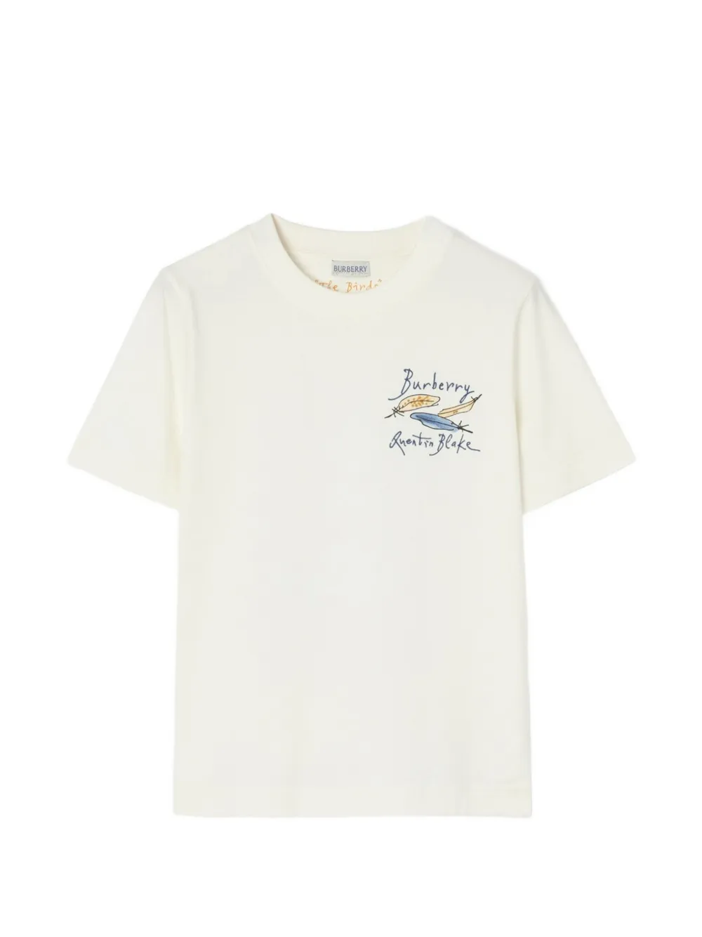 Burberry T-shirt met verenprint Beige