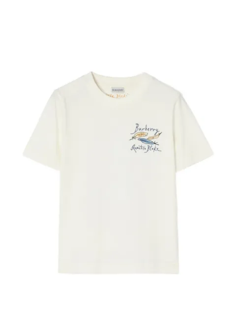 Burberry feather print cotton T-shirt