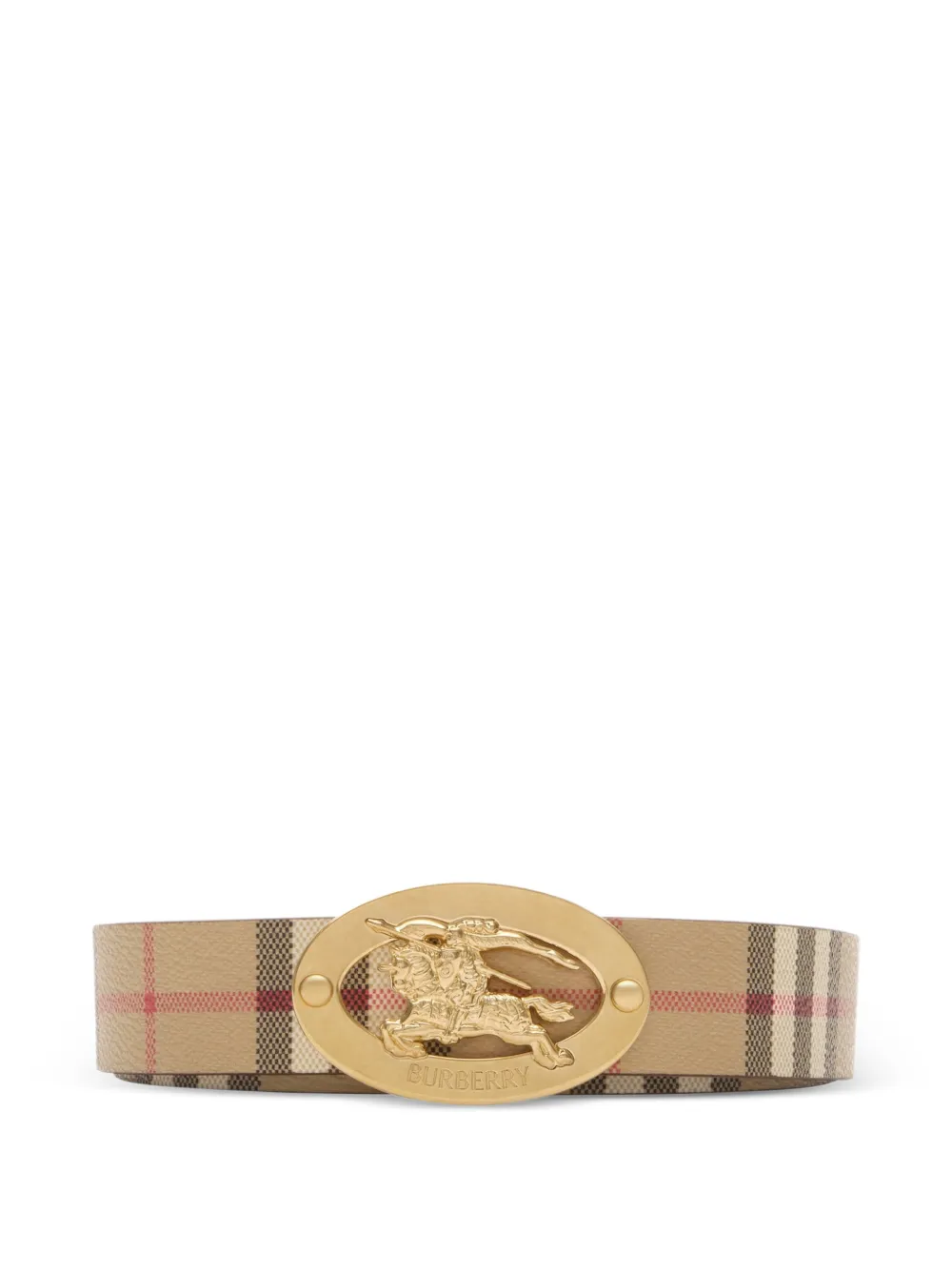 Burberry Cintura Check Knight Stamp reversibile - Toni neutri