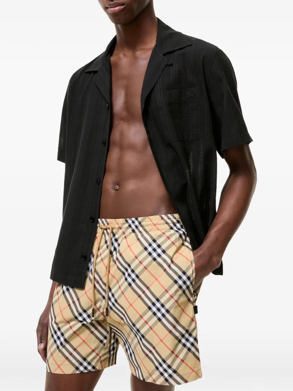 Burberry Zwembroek met trekkoord Beige