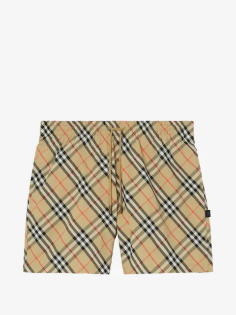 Burberry check-print drawstring swim shorts
