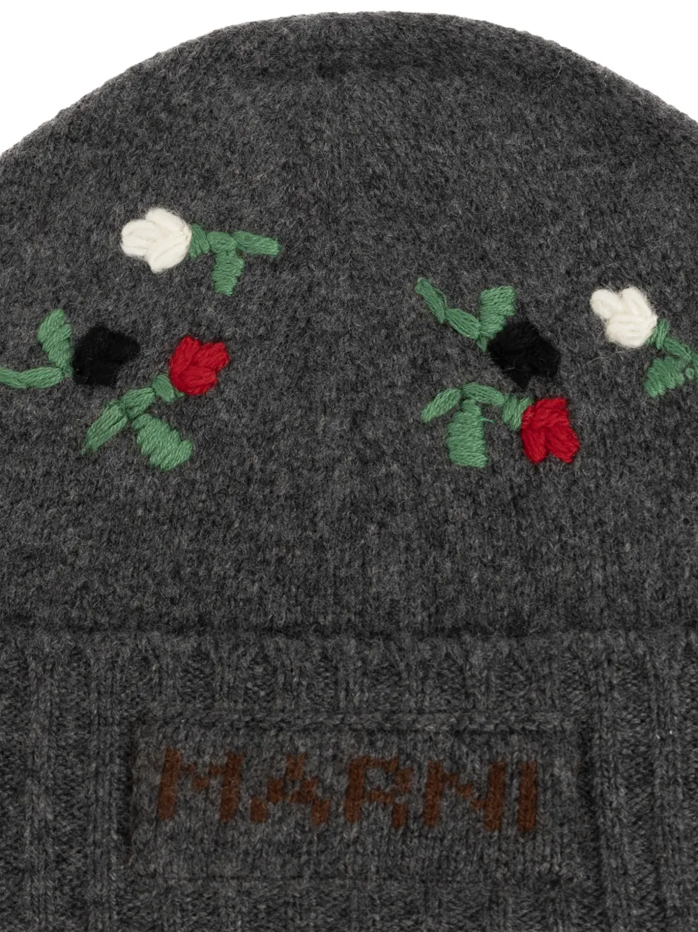 Marni Muts met geborduurde bloemen Grijs