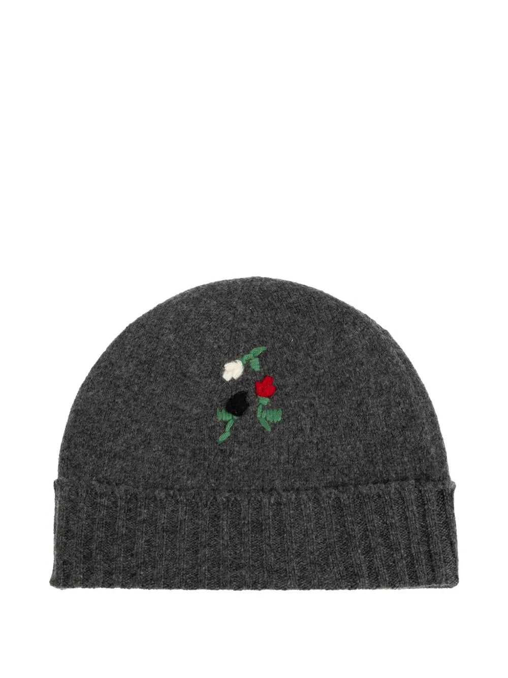 Marni floral-embroidered beanie hat - Grigio