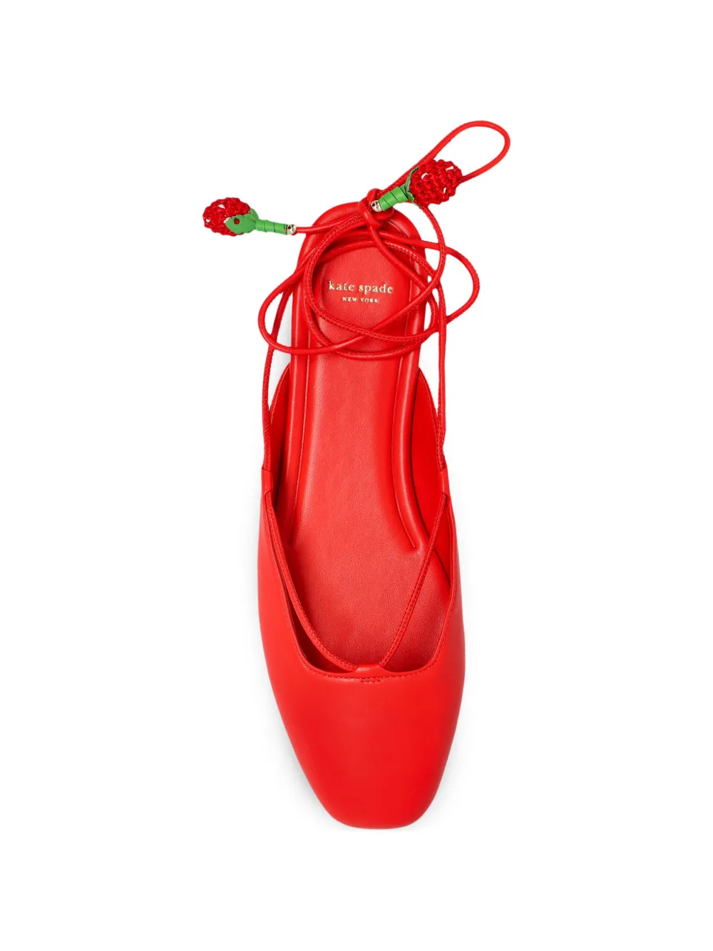 Kate Spade Eloise strawberry-charm lace-up pumps Rood