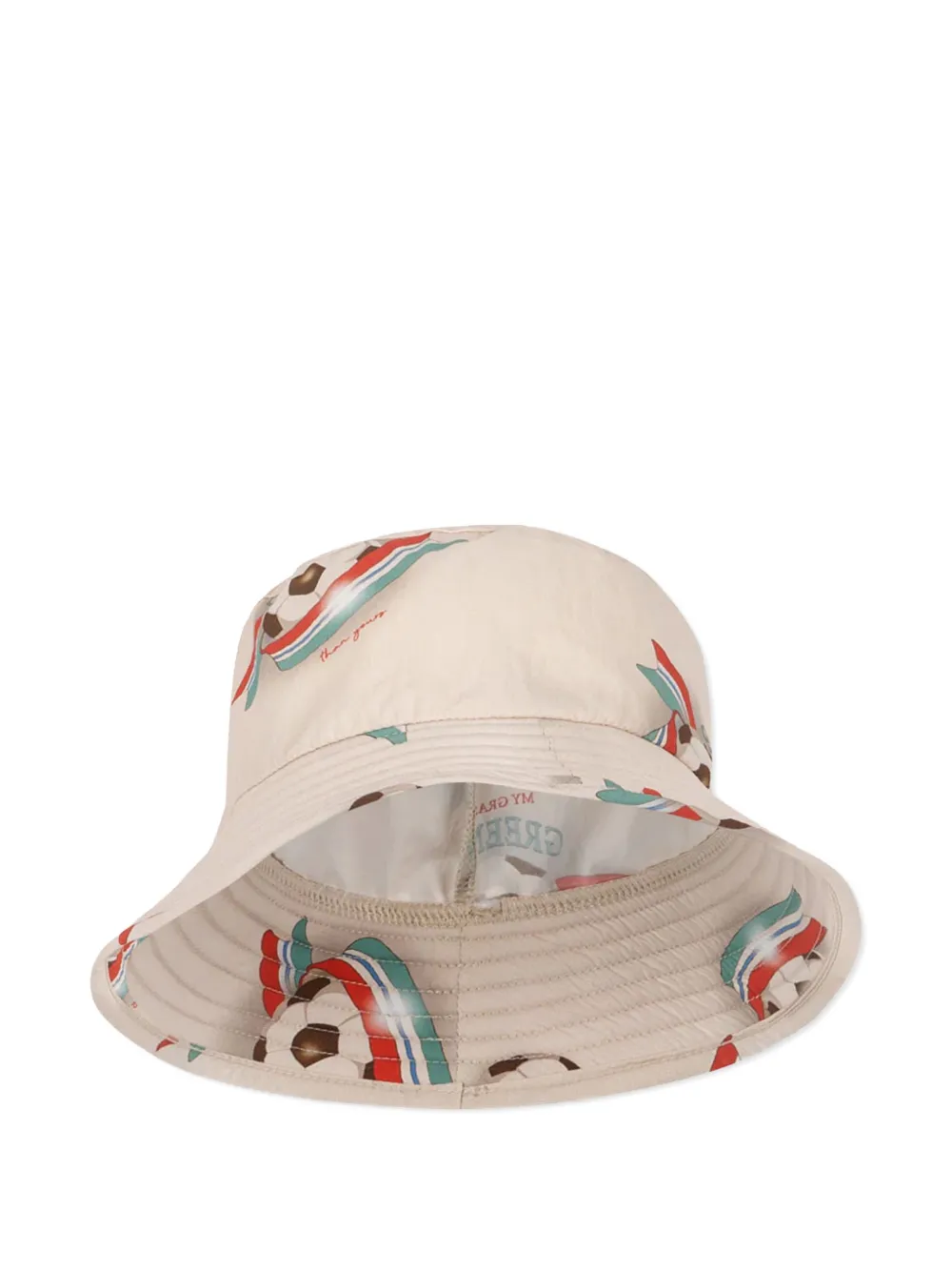 Konges Sløjd Pomio graphic-print bucket hat - Nude