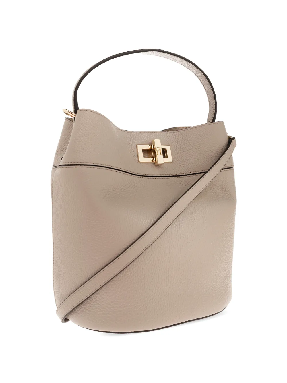 Furla Amelia bewerkte leren bucket-tas Beige