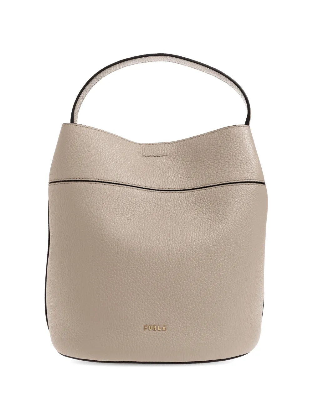 Furla Amelia bewerkte leren bucket-tas Beige