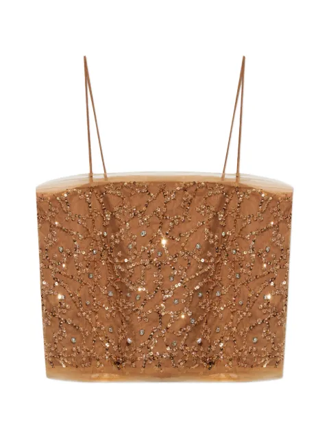 MUNTHE Nannali sequin-embellished bead-embellished top