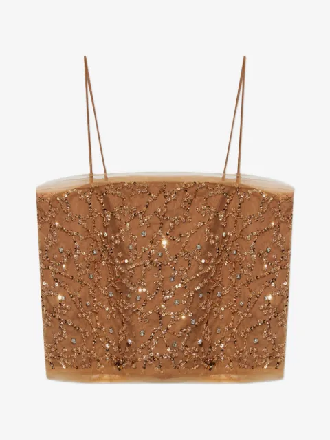 MUNTHE Nannali sequin-embellished bead-embellished top
