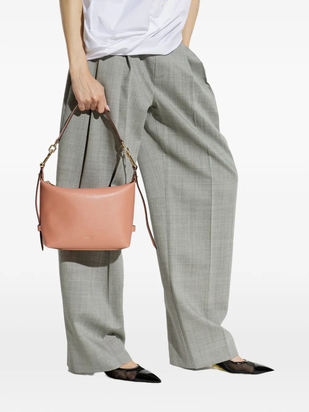 Furla Kleine Tonie leren shopper Roze