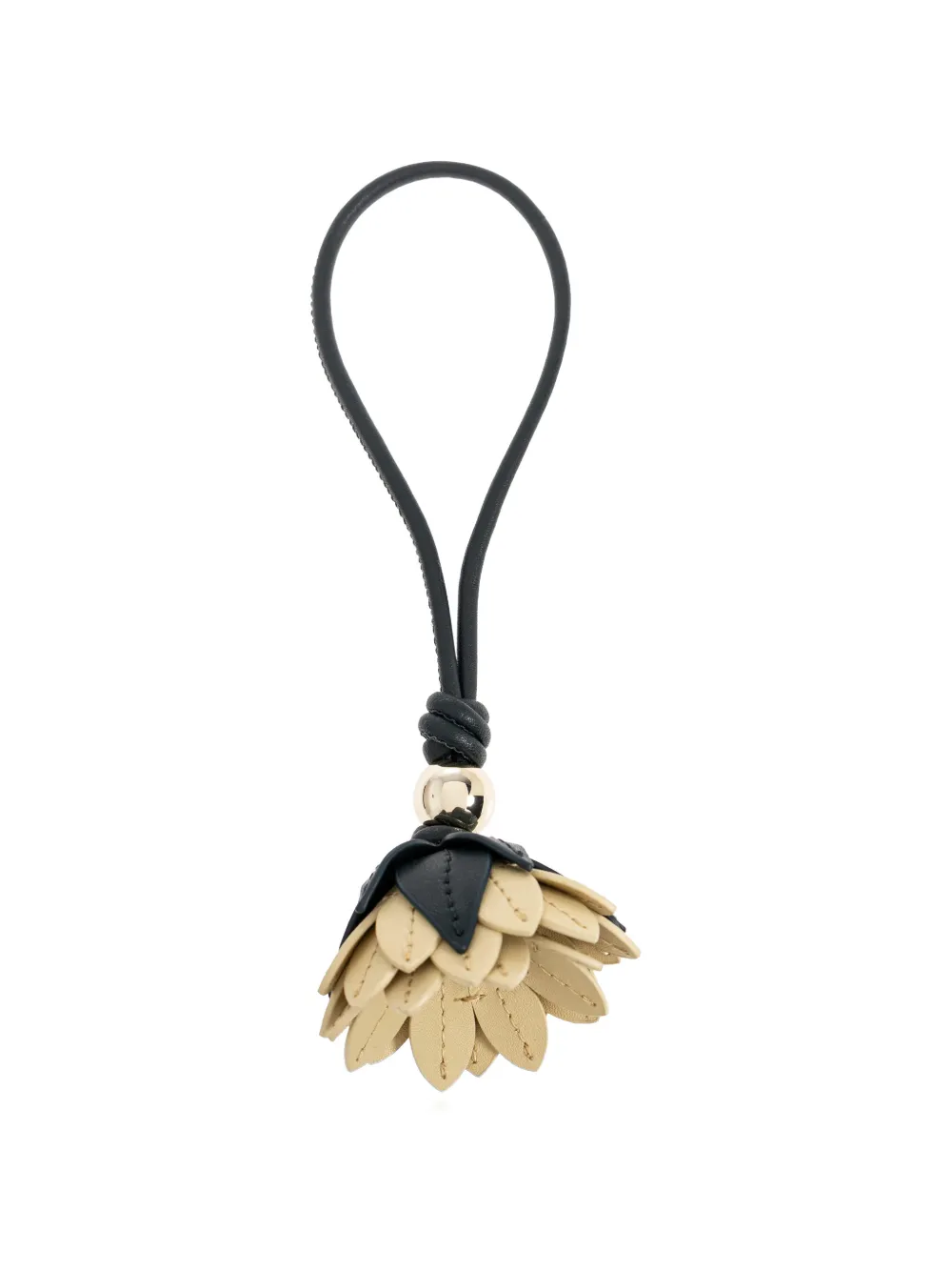 Furla Allegra leren tassenbedel met bloemhanger Zwart