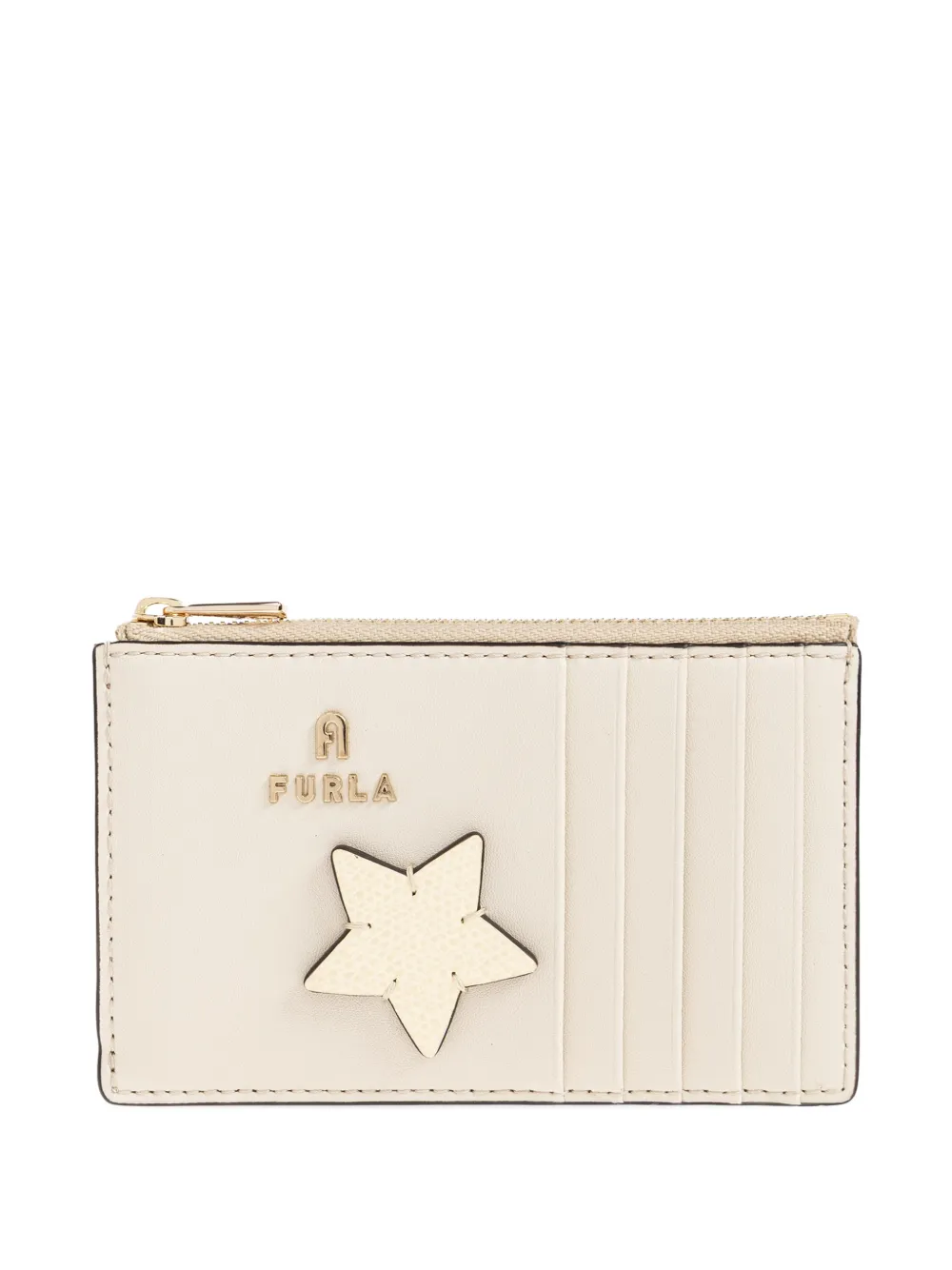 Furla Camelia Medium star-patch card holder - Toni neutri