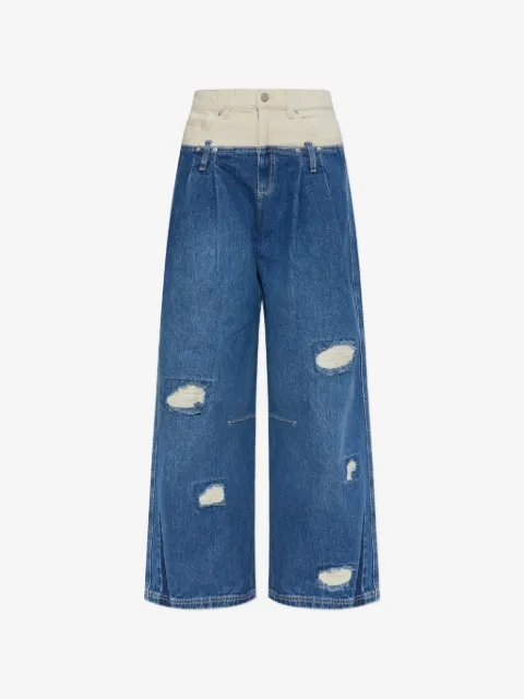 MUNTHE Nezza distressed layered-waist jeans