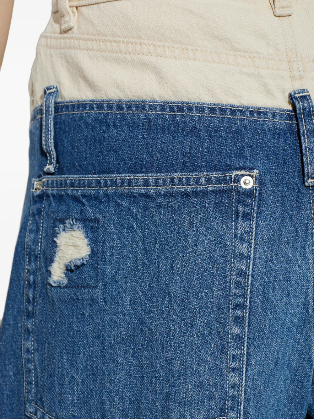 MUNTHE Nezza gerafelde jeans met gelaagde taille Blauw