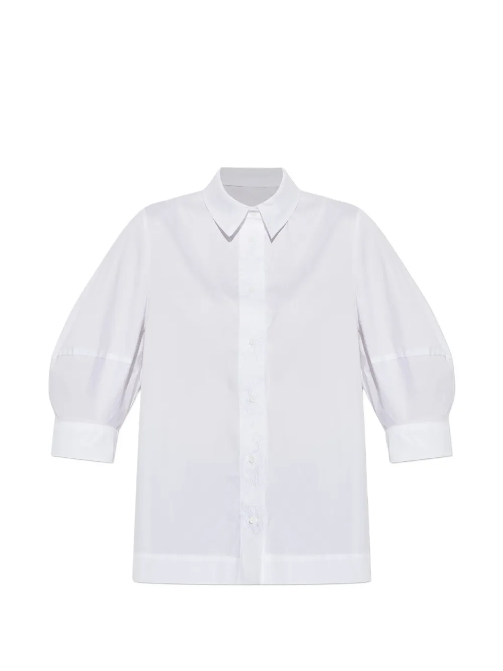 MUNTHE Nust embroidered puff-sleeve shirt - Bianco