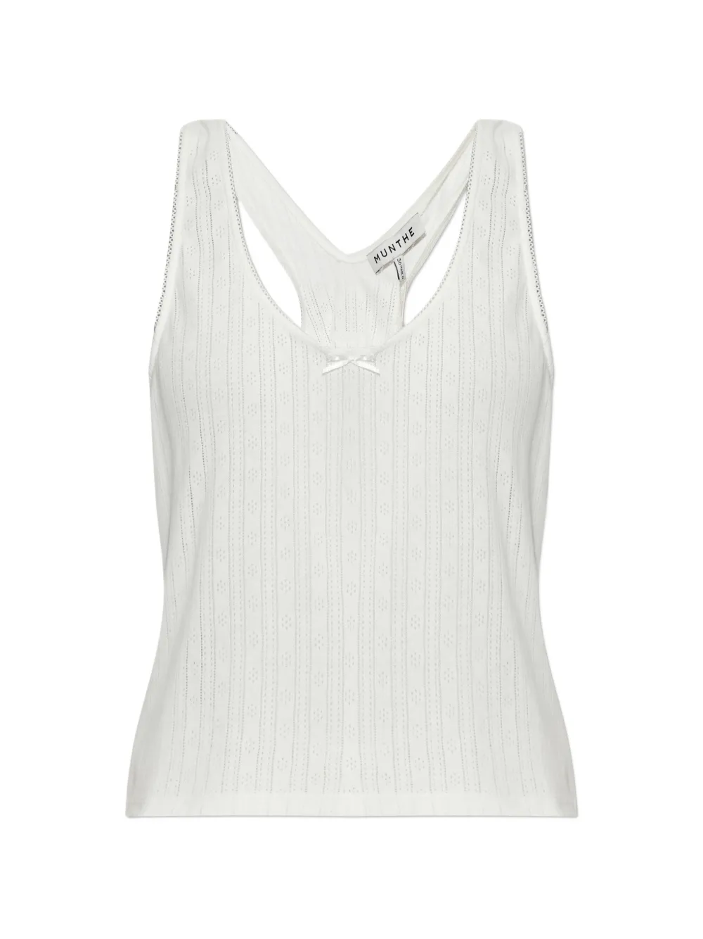 MUNTHE Nanetta pointelle-knit top - Bianco