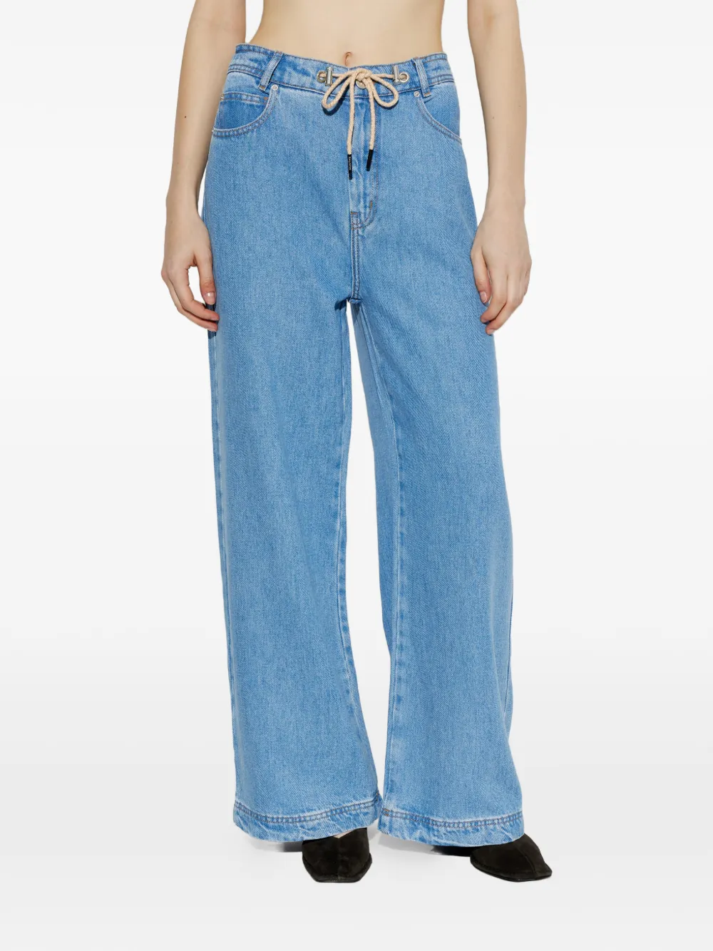  Munthe Vaqueros Anchos Obey Con Cordones - Azul 